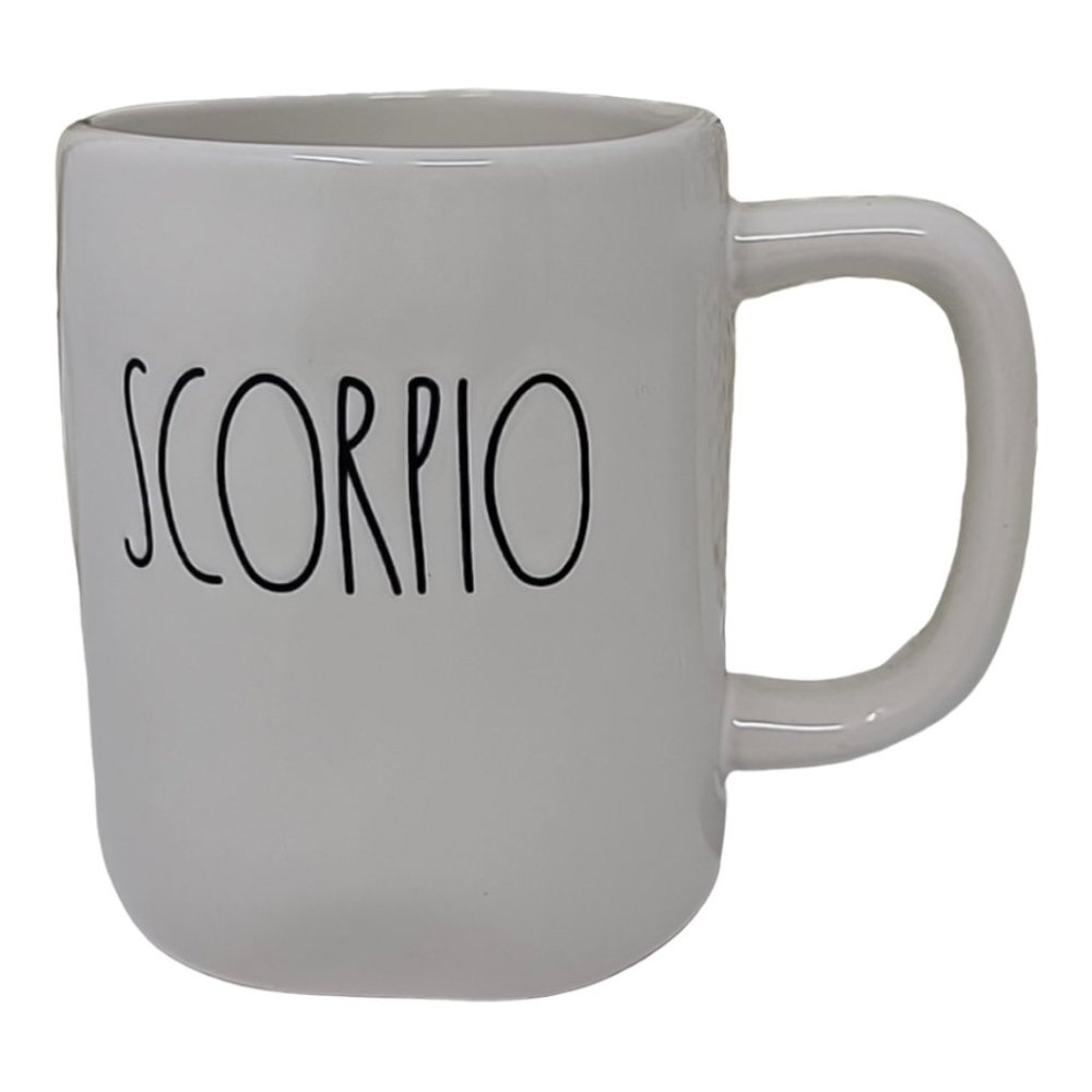 Rae Dunn White with Large Black Letters Scorpio Mug